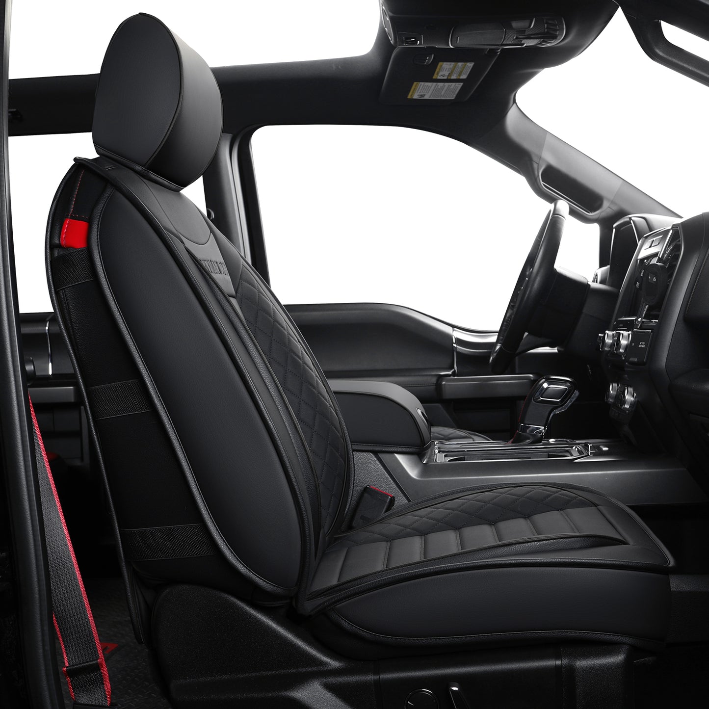 LUCKYMAN CLUB F150 Seat Covers Full Set with Waterproof Leather, Automotive Vehicle Cushion Cover for Cars SUV Pick-up Truck Fit for 2009 to 2024 Ford F150 Carhartt and 2017 to 2023 F250 F350 F450