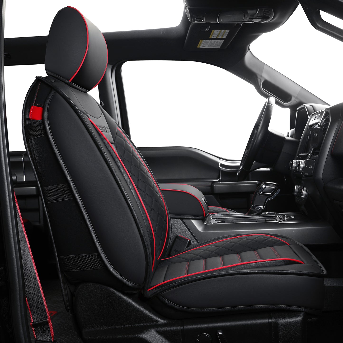 LUCKYMAN CLUB F150 Seat Covers Full Set with Waterproof Leather, Automotive Vehicle Cushion Cover for Cars SUV Pick-up Truck Fit for 2009 to 2024 Ford F150 Carhartt and 2017 to 2023 F250 F350 F450