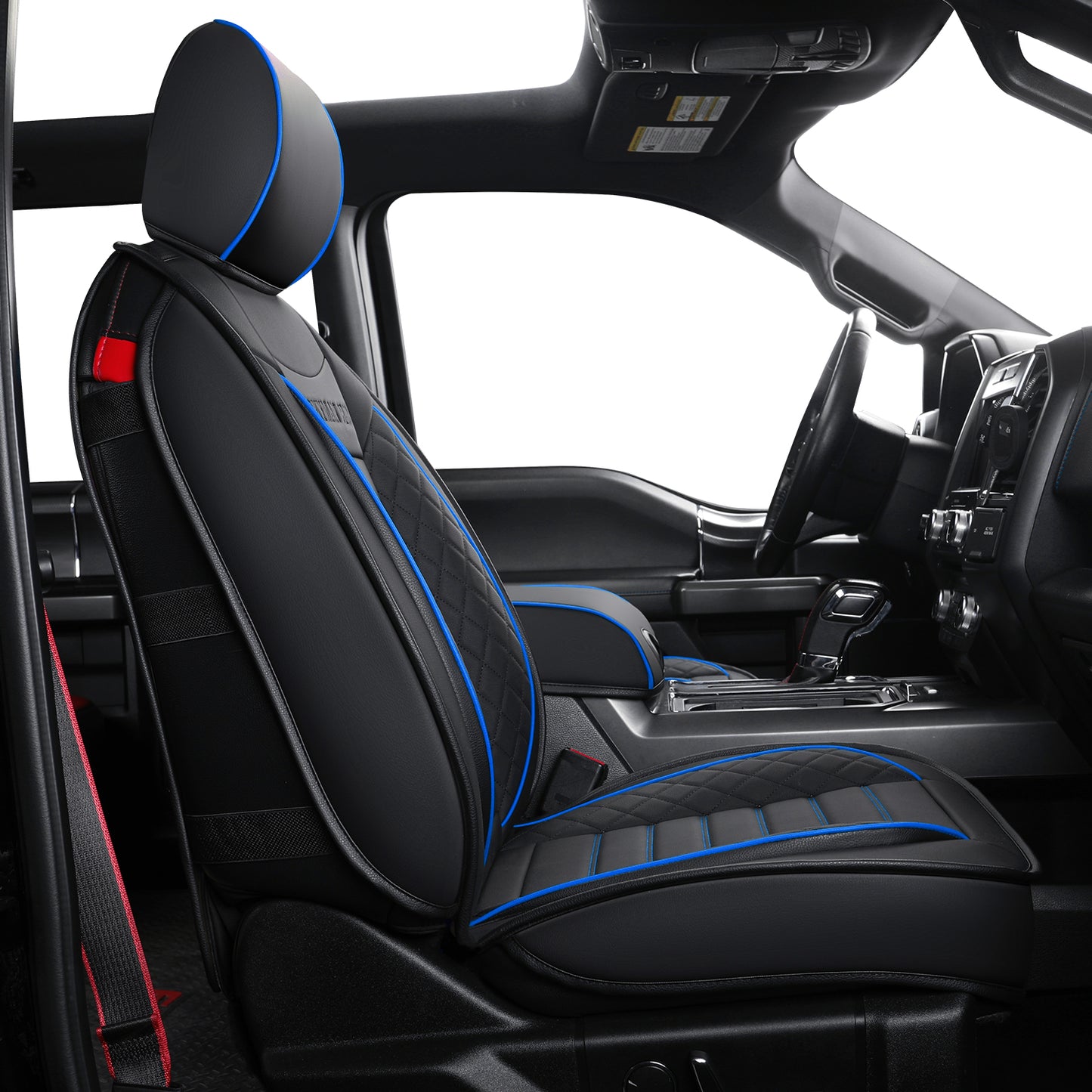 LUCKYMAN CLUB F150 Seat Covers Full Set with Waterproof Leather, Automotive Vehicle Cushion Cover for Cars SUV Pick-up Truck Fit for 2009 to 2024 Ford F150 Carhartt and 2017 to 2023 F250 F350 F450