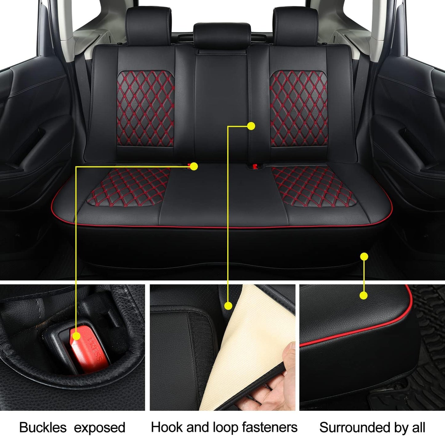 LUCKYMAN CLUB 2014-2024 Subaru/Forester Outback Custom Seat Covers Accessories Full Set Fit Premium Sport Wilderness Limited Touring Base with Waterproof FauxLeather