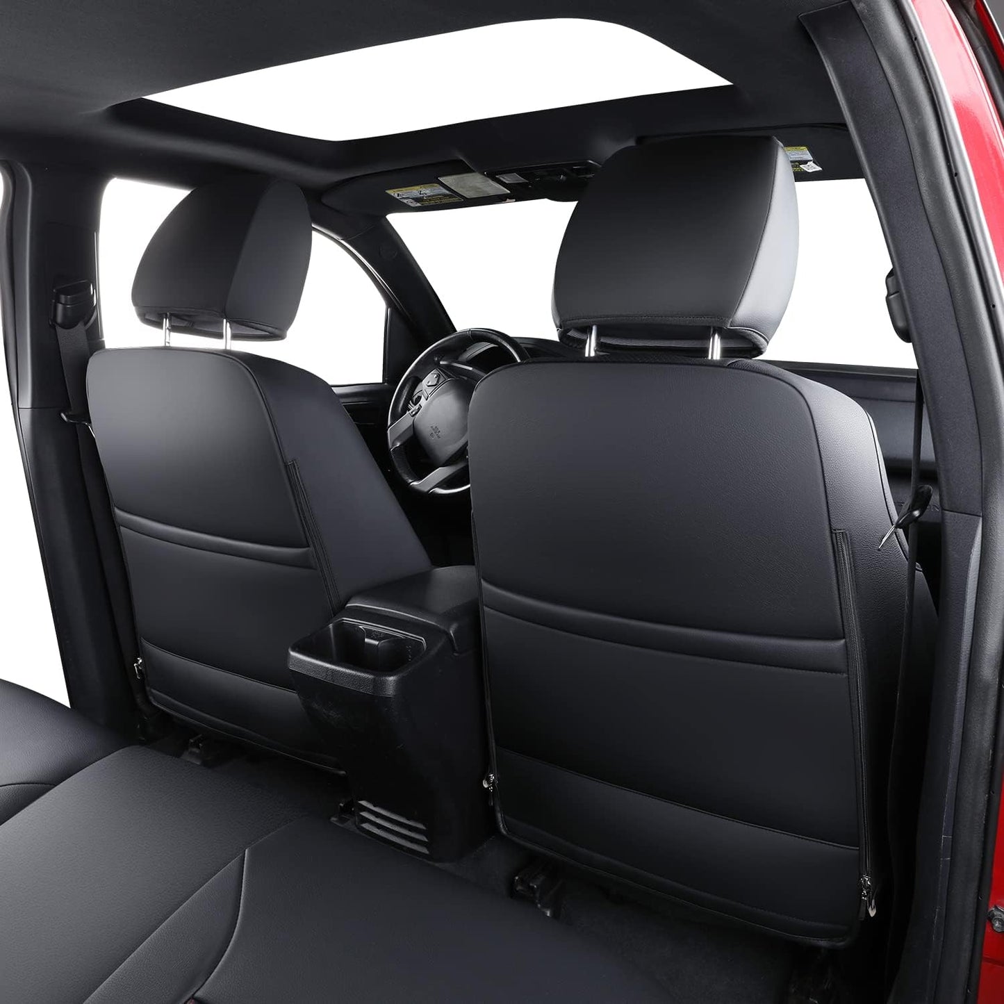LUCKYMAN CLUB Tacoma Full-Set Seat Covers Fit Tacoma 2016 2017 2018 2019 2020 2021 2022 2023 Double/Crew Cab Only, with Faux Leather