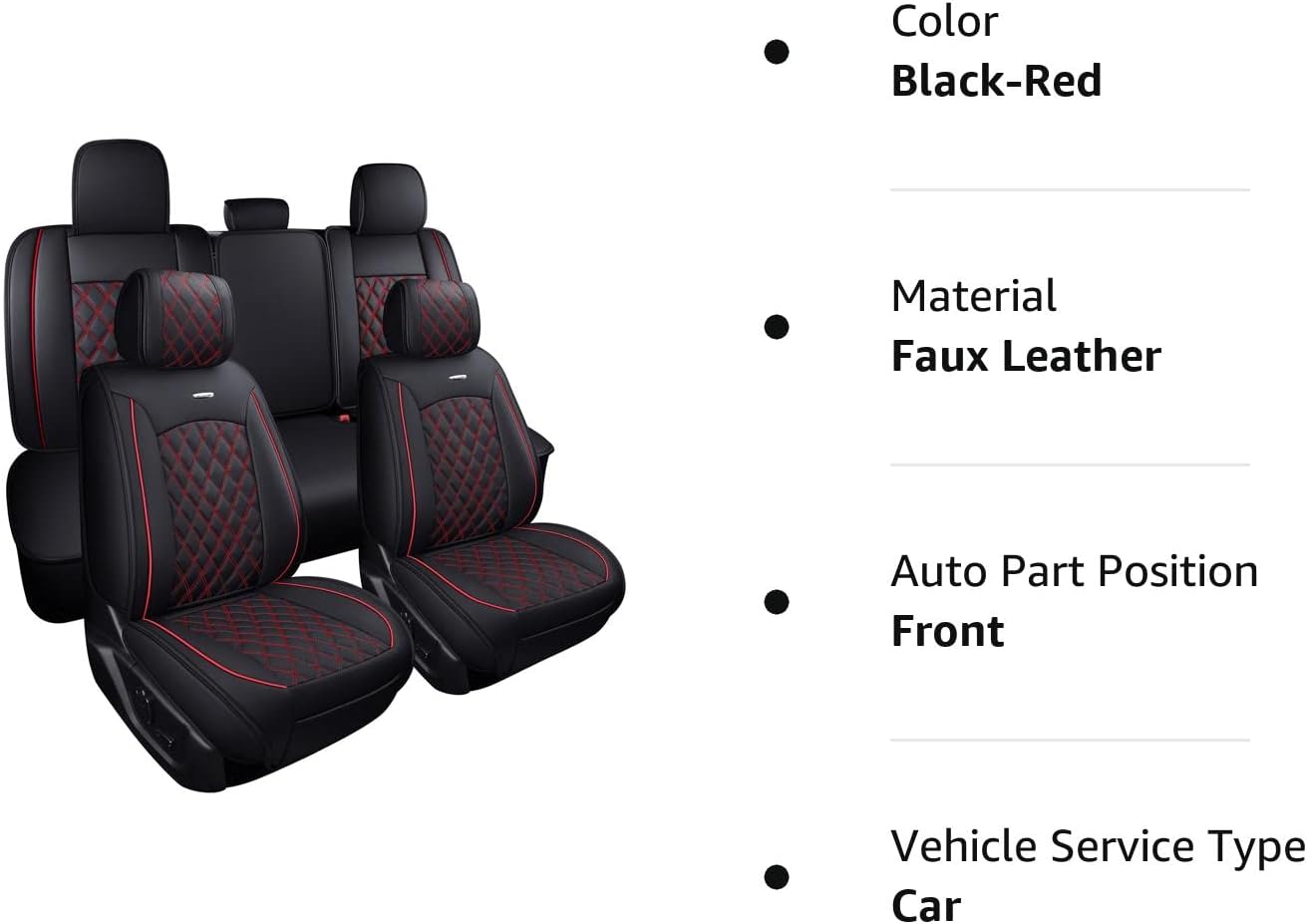 LUCKYMAN CLUB Car Seat Covers Full Set with Waterproof Leather, Automotive Vehicle Cushion Cover for Cars SUV Pick-up Truck Fit for 2009 to 2024 Ford F150 Carhartt and 2017 to 2024 F250 F350 F450
