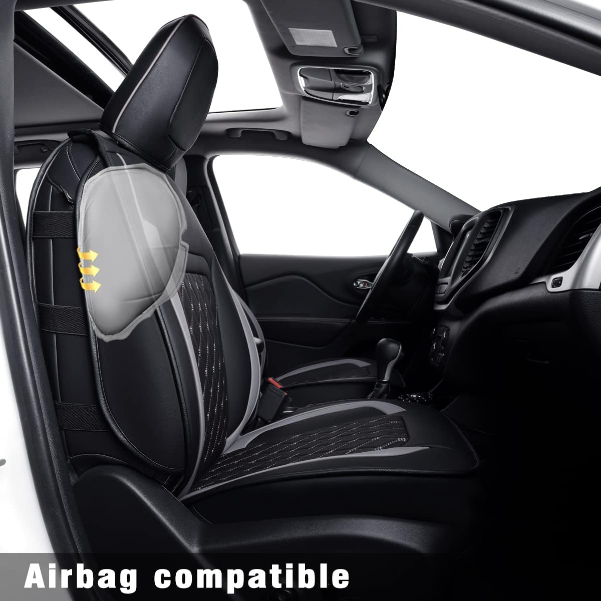 LUCKYMAN CLUB Jeep Cherokee Seat Covers fit for 2014-2023 Jeep Cherokee with Faux Leather All seasons are good Resist claw marks seat covers
