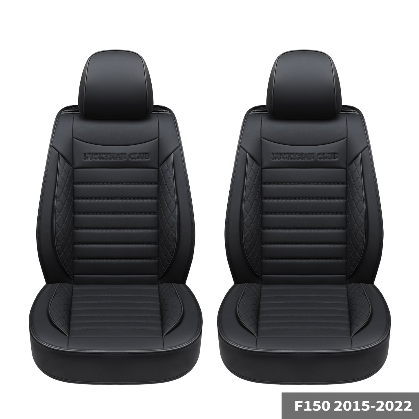 LUCKYMAN CLUB F150 Seat Covers Full Set with Waterproof Leather, Automotive Vehicle Cushion Cover for Cars SUV Pick-up Truck Fit for 2009 to 2024 Ford F150 Carhartt and 2017 to 2023 F250 F350 F450