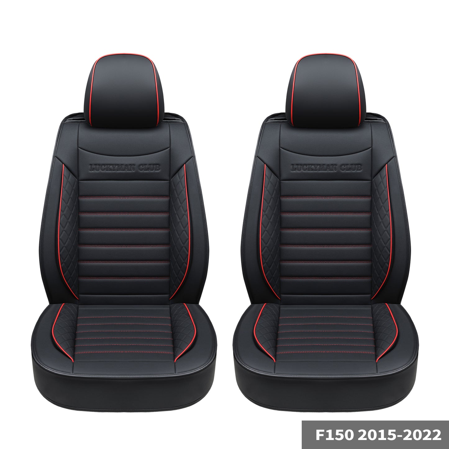 LUCKYMAN CLUB F150 Seat Covers Full Set with Waterproof Leather, Automotive Vehicle Cushion Cover for Cars SUV Pick-up Truck Fit for 2009 to 2024 Ford F150 Carhartt and 2017 to 2023 F250 F350 F450