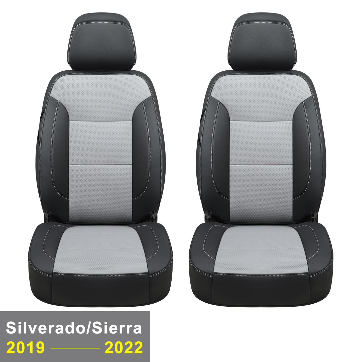 LUCKYMAN CLUB Custom Silverado Seat Covers 2007-2024 Chevrolet Silverado Sierra 1500/2500HD/3500HD crew, all-covered seat covers，dual, extended cab, waterproof leather, , all seasons