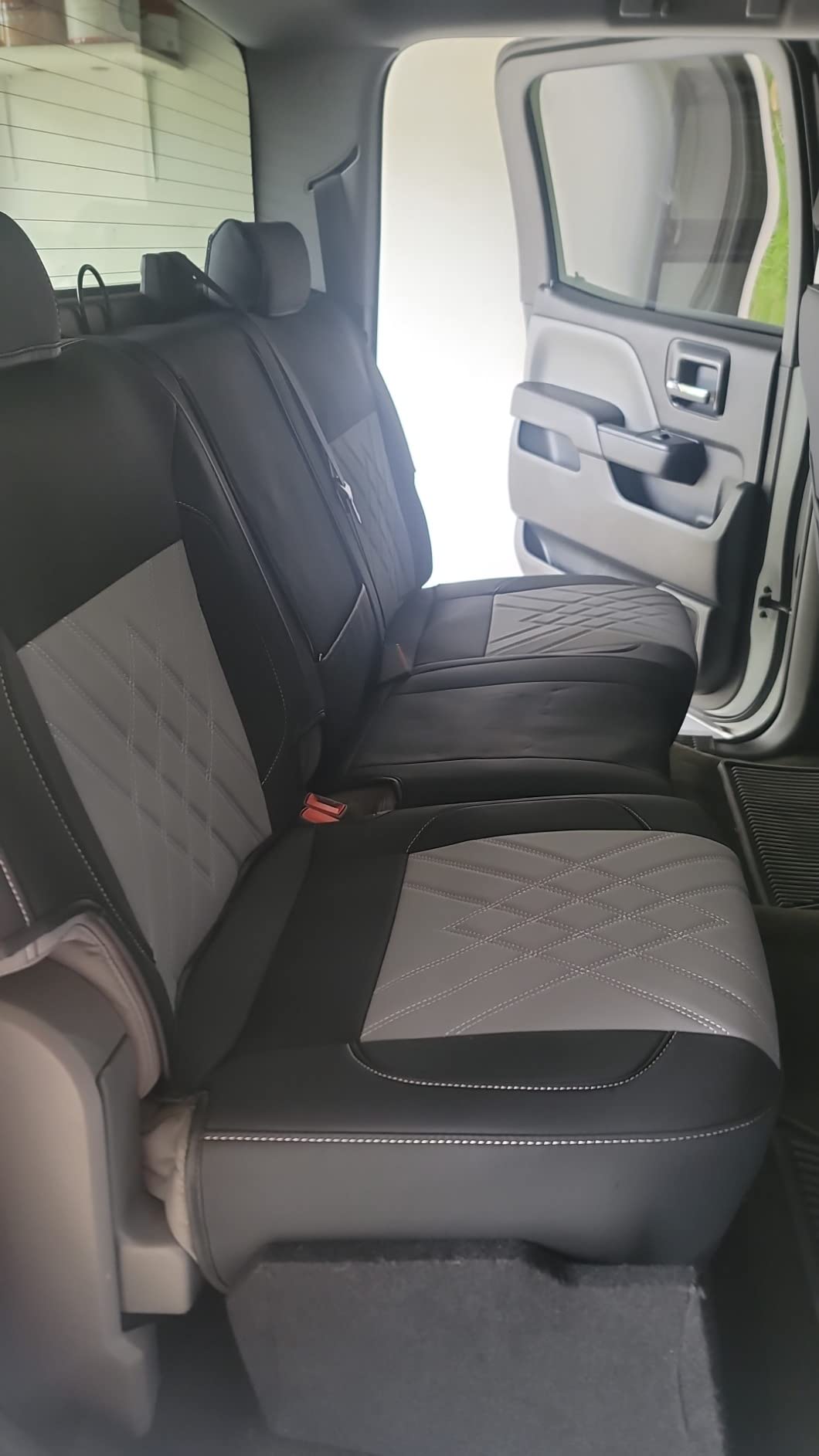 LUCKYMAN CLUB Chevy Sliverado Leather truck Seat  Covers 2014-2018 For1500&2500&3500HD Custom-made all-enveloped, all-season, waterproof leather