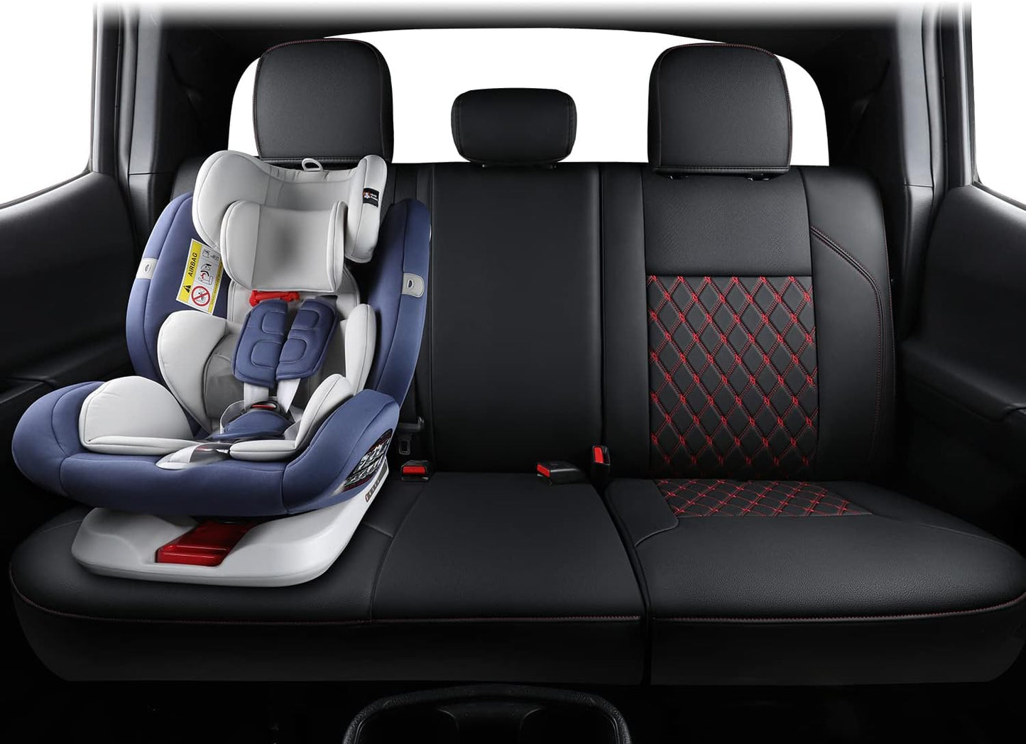 LUCKYMAN CLUB Tacoma Full-Set Seat Covers Fit Tacoma 2016 2017 2018 2019 2020 2021 2022 2023 Double/Crew Cab Only, with Faux Leather