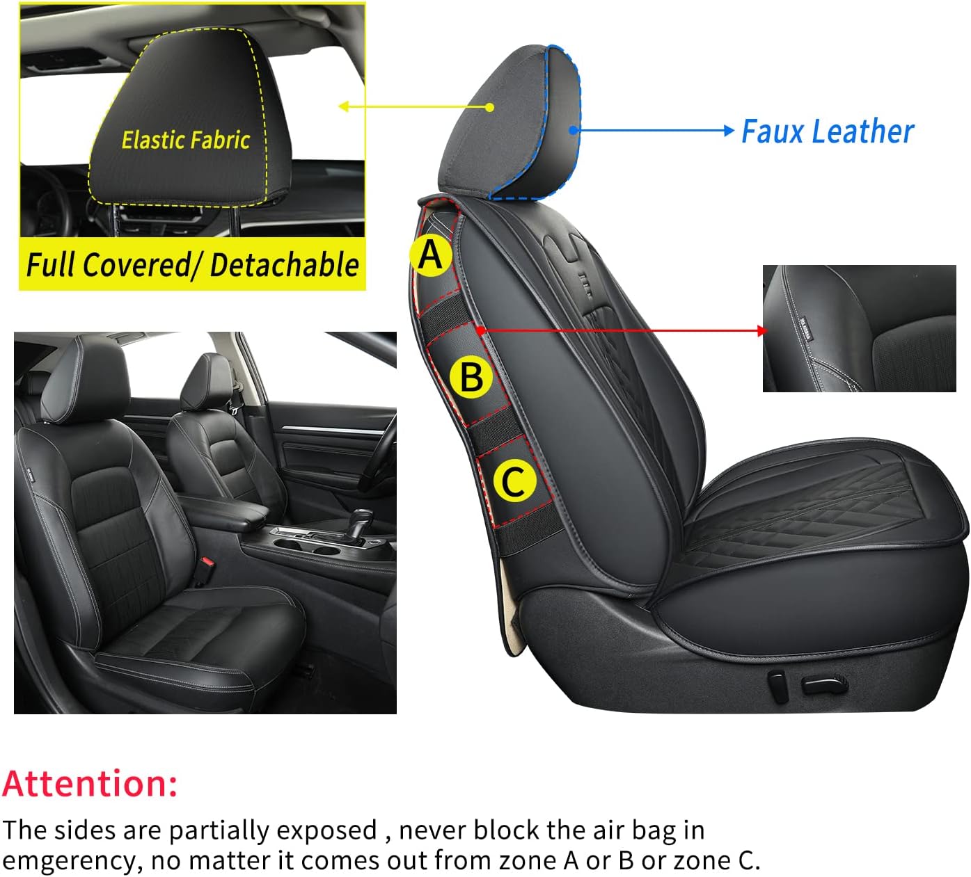 LUCKYMAN CLUB Altima Seat Covers, fit for 2013-2023 Nissan Altima S SR SV SL Platinum Sedan with Water Proof Faux Leather