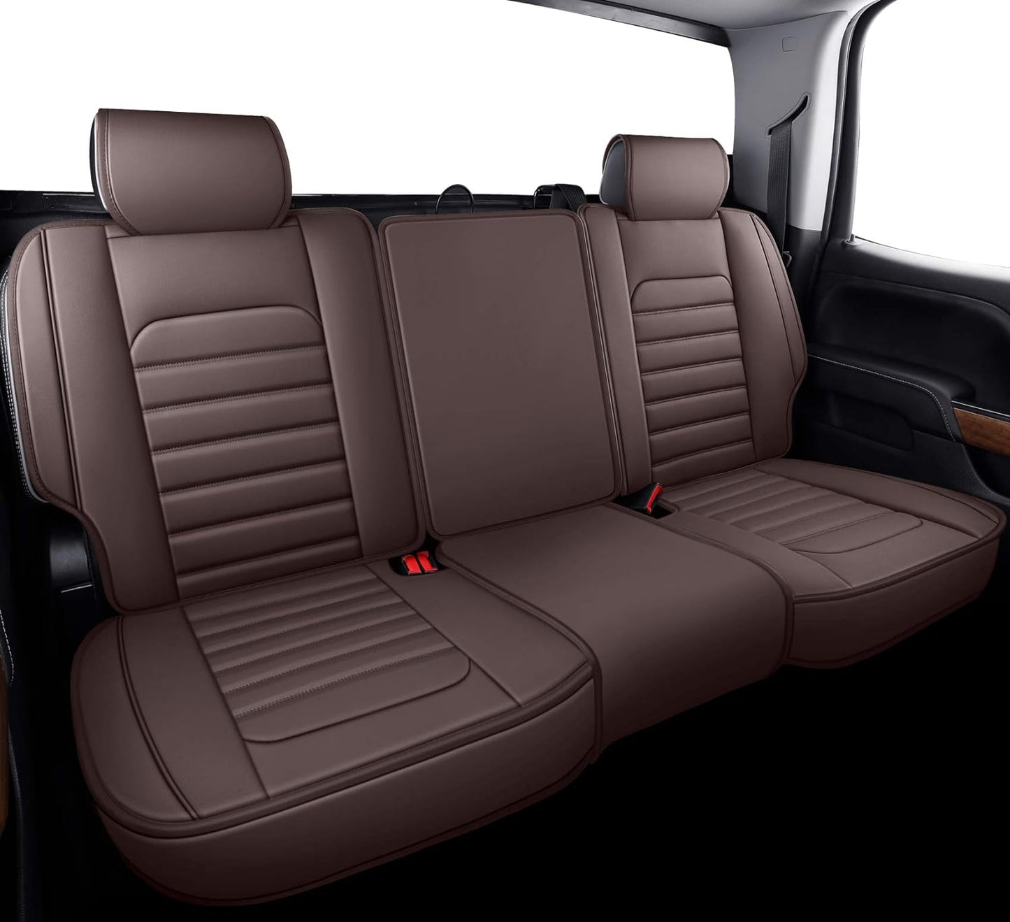 LUCKYMAN CLUB Chevy Chevrolet Silverado GMC Sierra Car Seat Covers Fit 2007-2023 2024 1500/2500/3500HD Truck Waterproof Leather Crew Double Extended Cab Cushion Covers