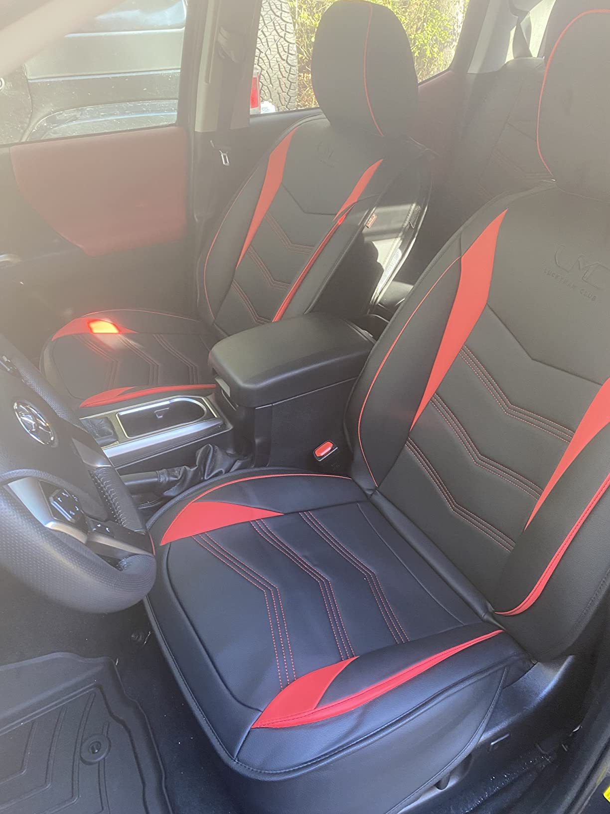 LUCKYMAN CLUB 2005-2023 Tacoma Seat Covers Full Set Waterproof leather for Tacoma Double/Crew Cab SR SR5 TRD Sport TRD Off-Road PreRunner Trims, with Waterproof Faux Leather All-enveloping, four seasons general, wear-resistant and scratch-resistant