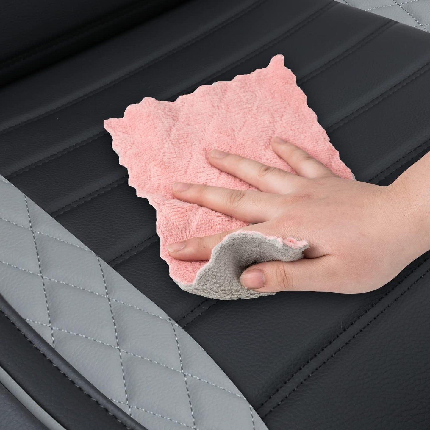 LUCKYMAN CLUB Tacoma Seat Covers, Fit for 2005-2023 Tacoma Crew Cab/Double Cab SR SR5 TRD Sport TRD Off-Road PreRunner with Water Proof Faux Leather