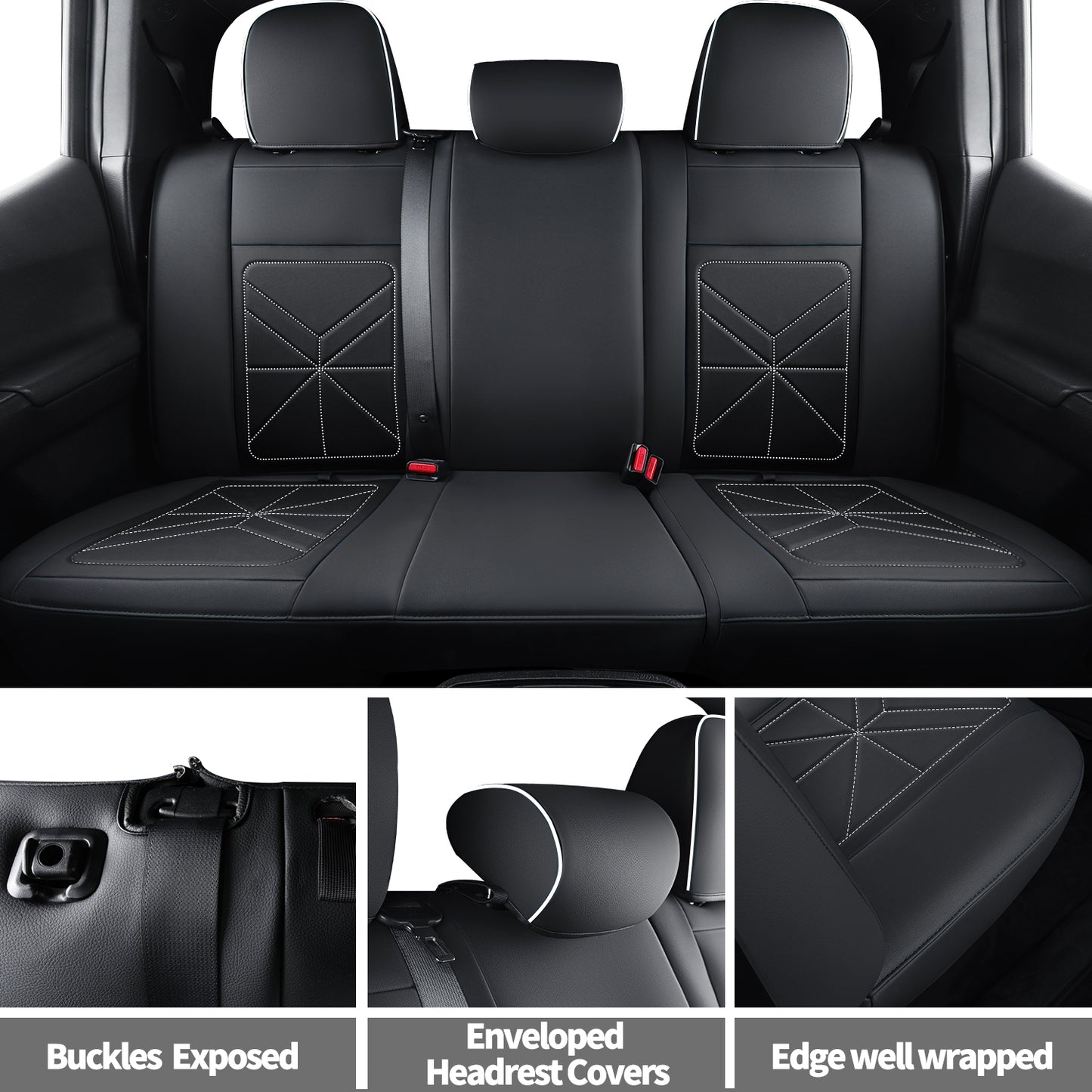 LUCKYMAN CLUB 2005-2023 Tacoma Seat Covers Custom Double Cab,Waterproof leather seat cover, all seasons including trims like SR, SR5, Limited, TRD Off Road, TRD Pro, TRD Sport, etc. comfortable and breathable