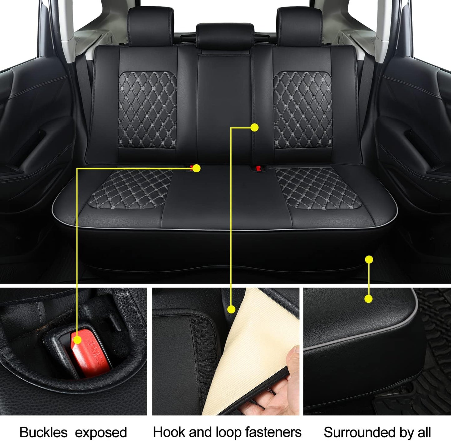 LUCKYMAN CLUB 2014-2024 Subaru/Forester Outback Custom Seat Covers Accessories Full Set Fit Premium Sport Wilderness Limited Touring Base with Waterproof FauxLeather