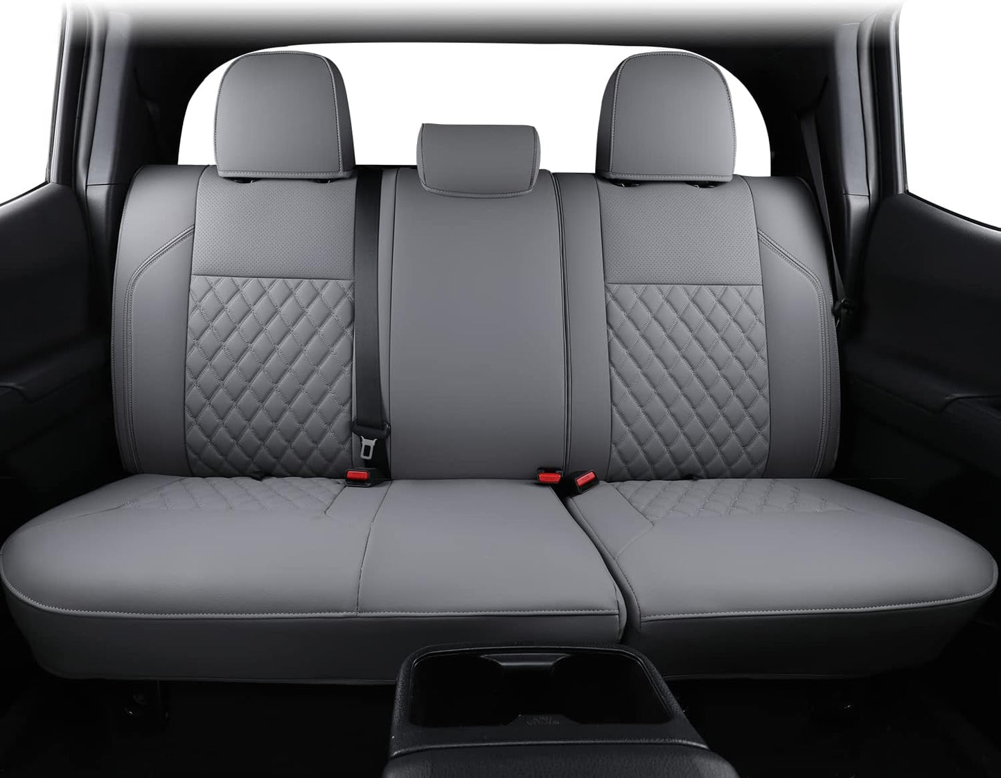 LUCKYMAN CLUB Tacoma Full-Set Seat Covers Fit Tacoma 2016 2017 2018 2019 2020 2021 2022 2023 Double/Crew Cab Only, with Faux Leather