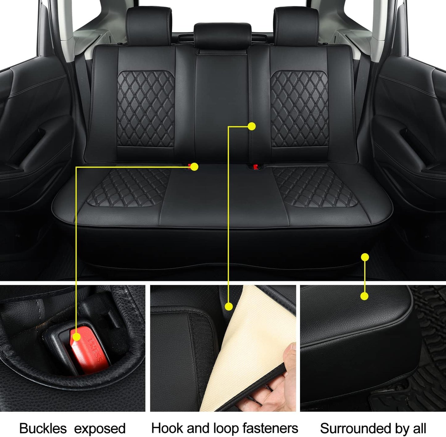 LUCKYMAN CLUB 2014-2024 Subaru/Forester Outback Custom Seat Covers Accessories Full Set Fit Premium Sport Wilderness Limited Touring Base with Waterproof FauxLeather