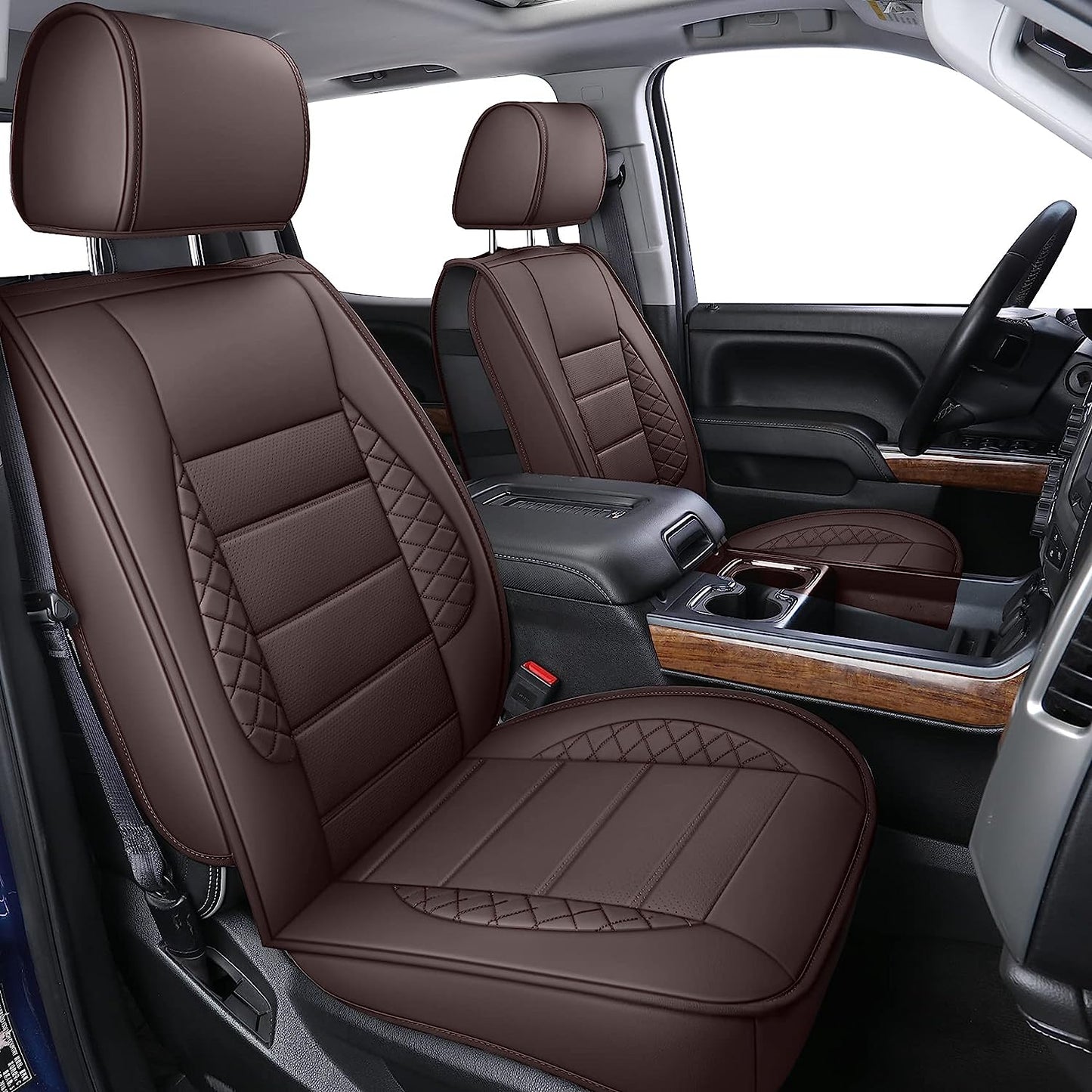 LUCKYMAN CLUB Silverado Seat Covers, Fit for 2019-2023 Chevy Silverado GMC Sierra 1500 and 2020-2023 2500HD 3500HD Crew Cab Water Proof Faux Leather