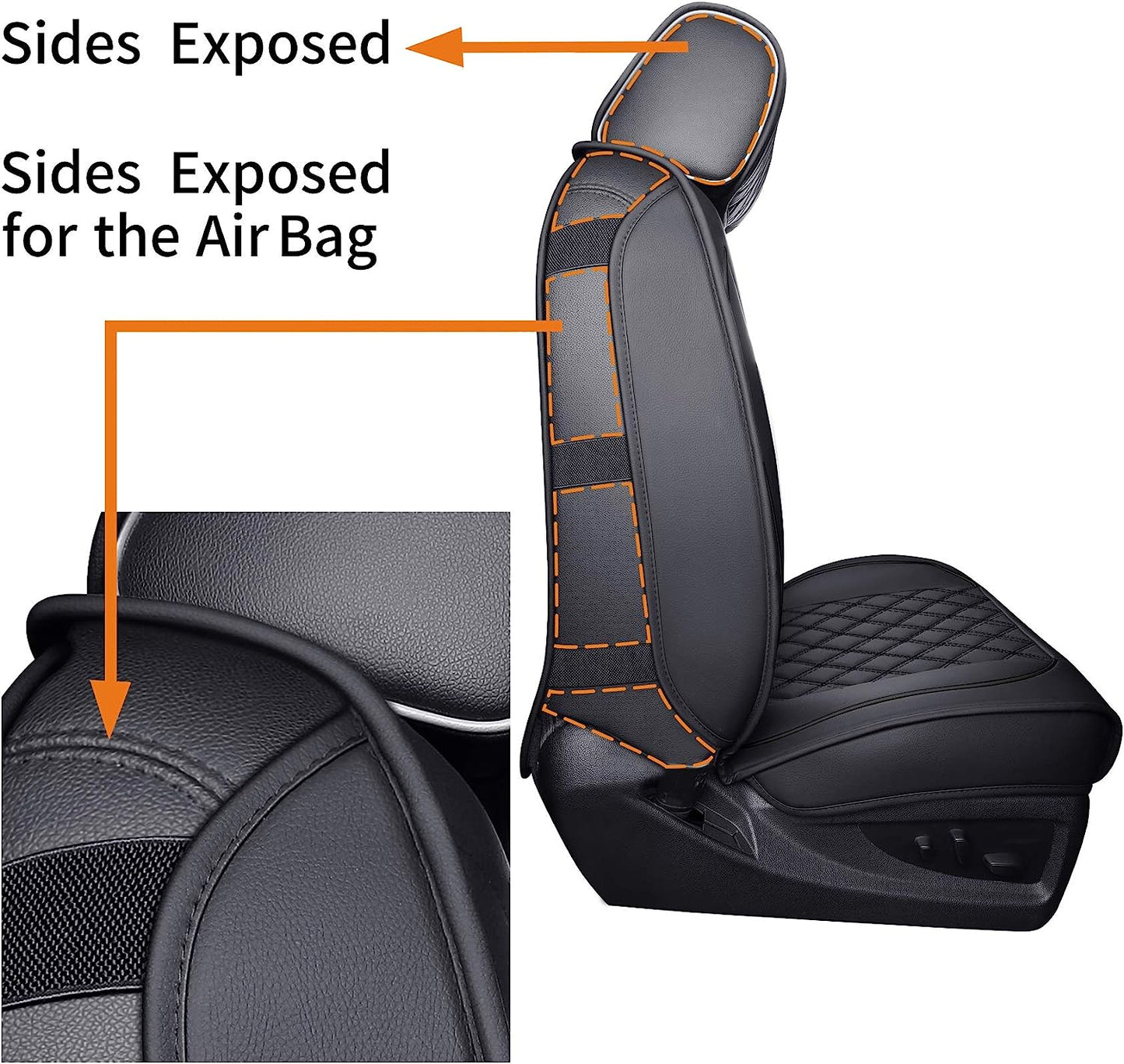 LUCKYMAN CLUB 2007-2024 GMC Sierra Chevy Chevrolet Silverado 1500 2500HD 3500HD Trail Boss Z71 Crew Double Extended Cab Waterproof Leather Truck Pickup Cuchion