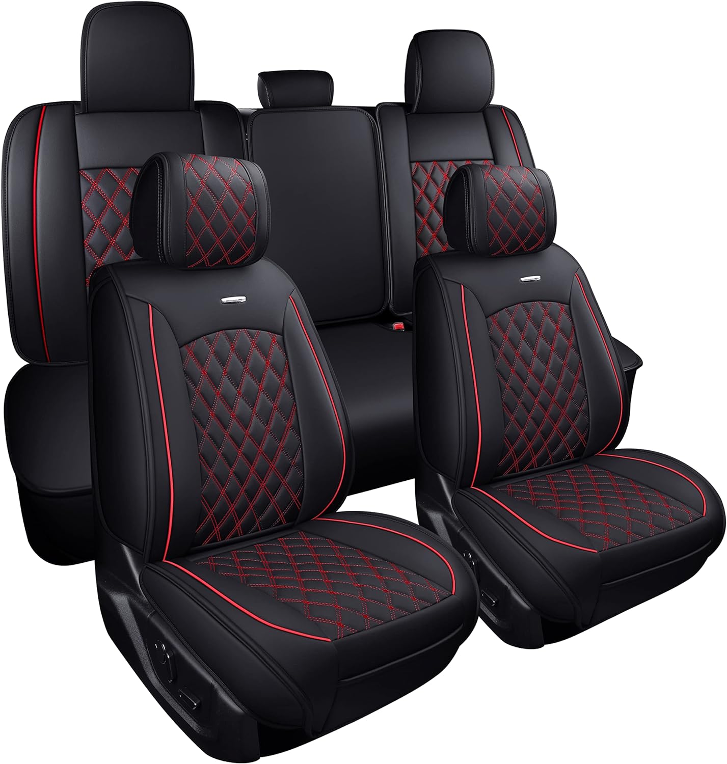 LUCKYMAN CLUB Car Seat Covers Full Set with Waterproof Leather, Automotive Vehicle Cushion Cover for Cars SUV Pick-up Truck Fit for 2009 to 2024 Ford F150 Carhartt and 2017 to 2024 F250 F350 F450