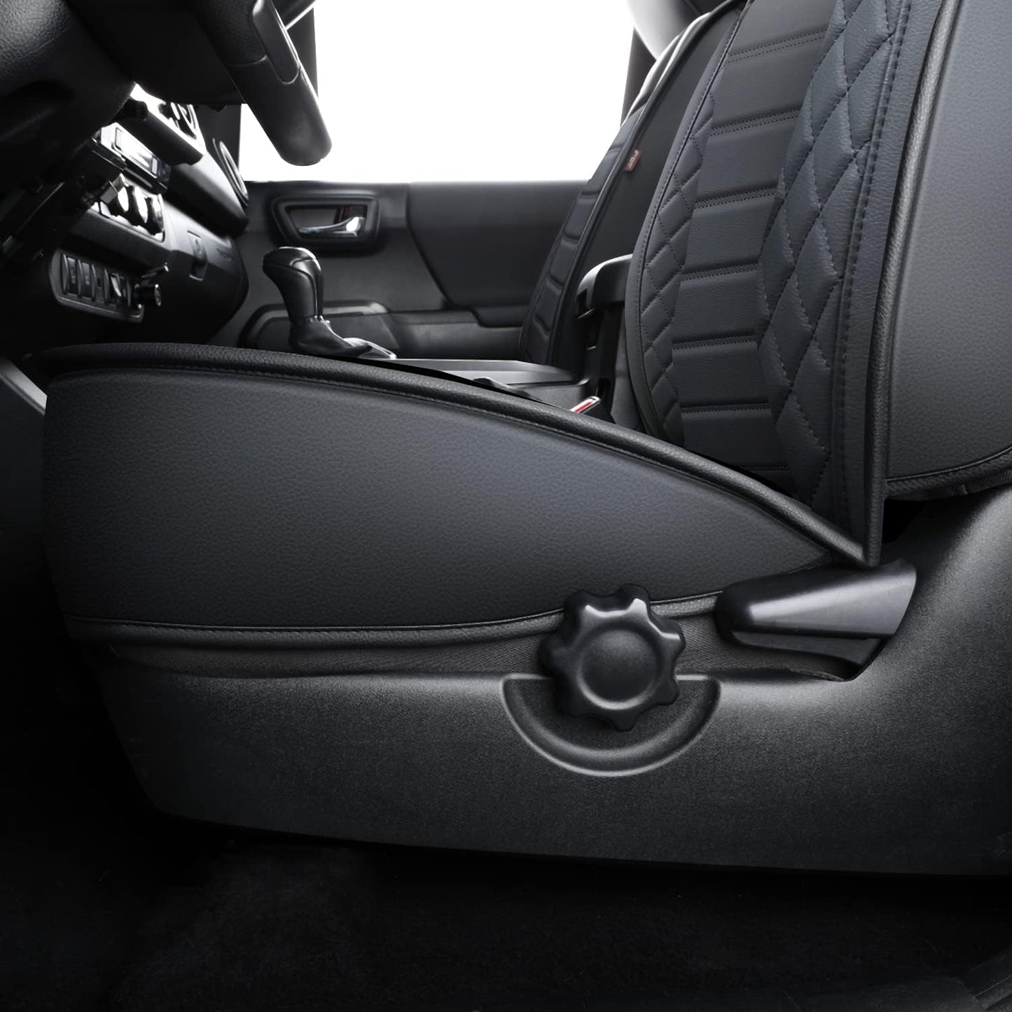 LUCKYMAN CLUB Tacoma Seat Covers, Fit for 2005-2023 Tacoma Crew Cab/Double Cab SR SR5 TRD Sport TRD Off-Road PreRunner with Water Proof Faux Leather