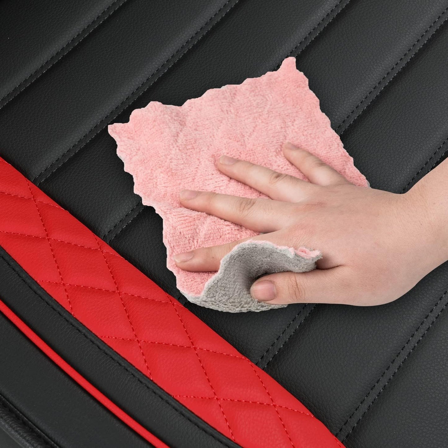 LUCKYMAN CLUB Tacoma Seat Covers, Fit for 2005-2023 Tacoma Crew Cab/Double Cab SR SR5 TRD Sport TRD Off-Road PreRunner with Water Proof Faux Leather
