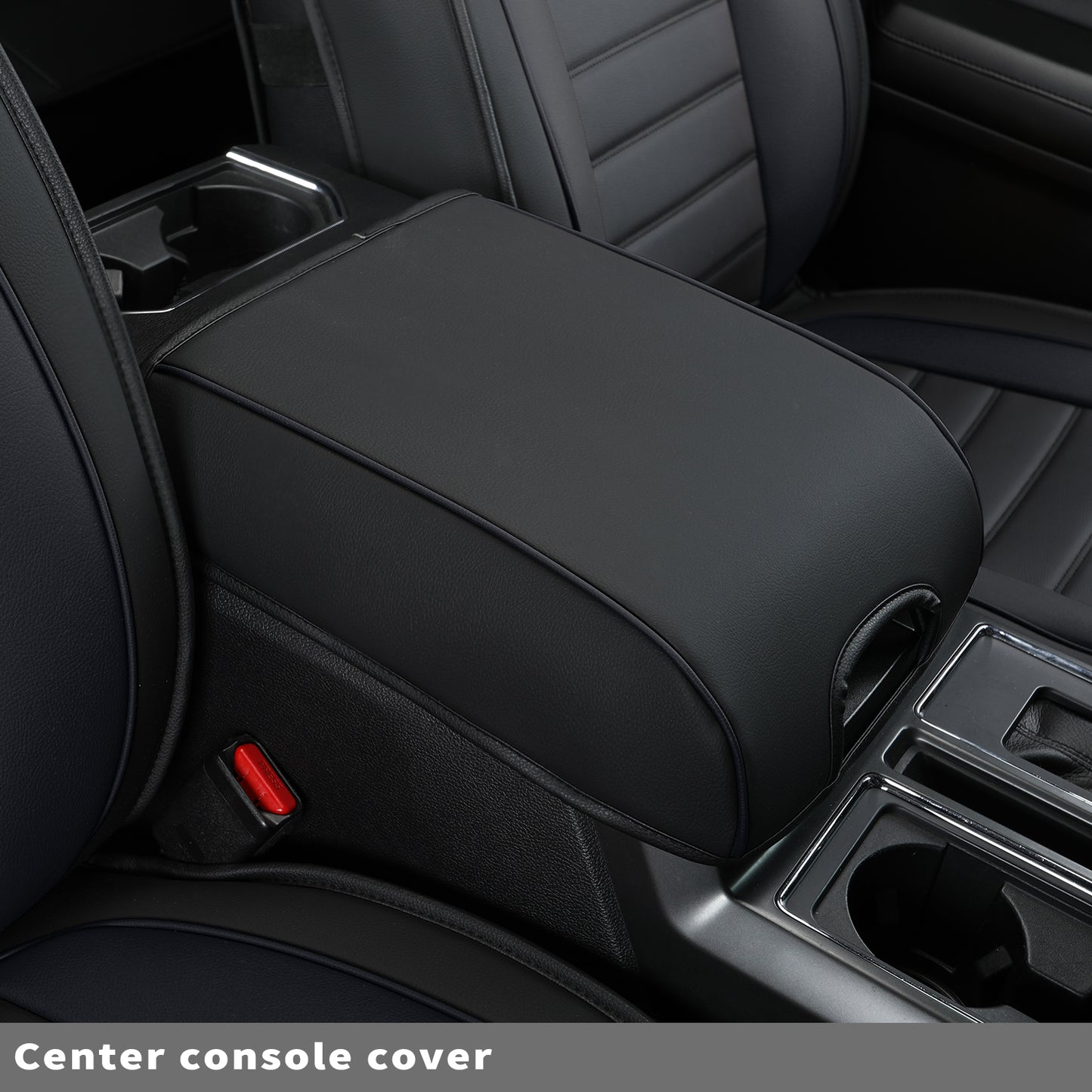 LUCKYMAN CLUB For F150 Faux Leather Seat Covers, For F150 2009-2024 Super Crew Super Cab Regular Cab 2017-2023 For F250 F350 F450 Super Duty Crew Cab
