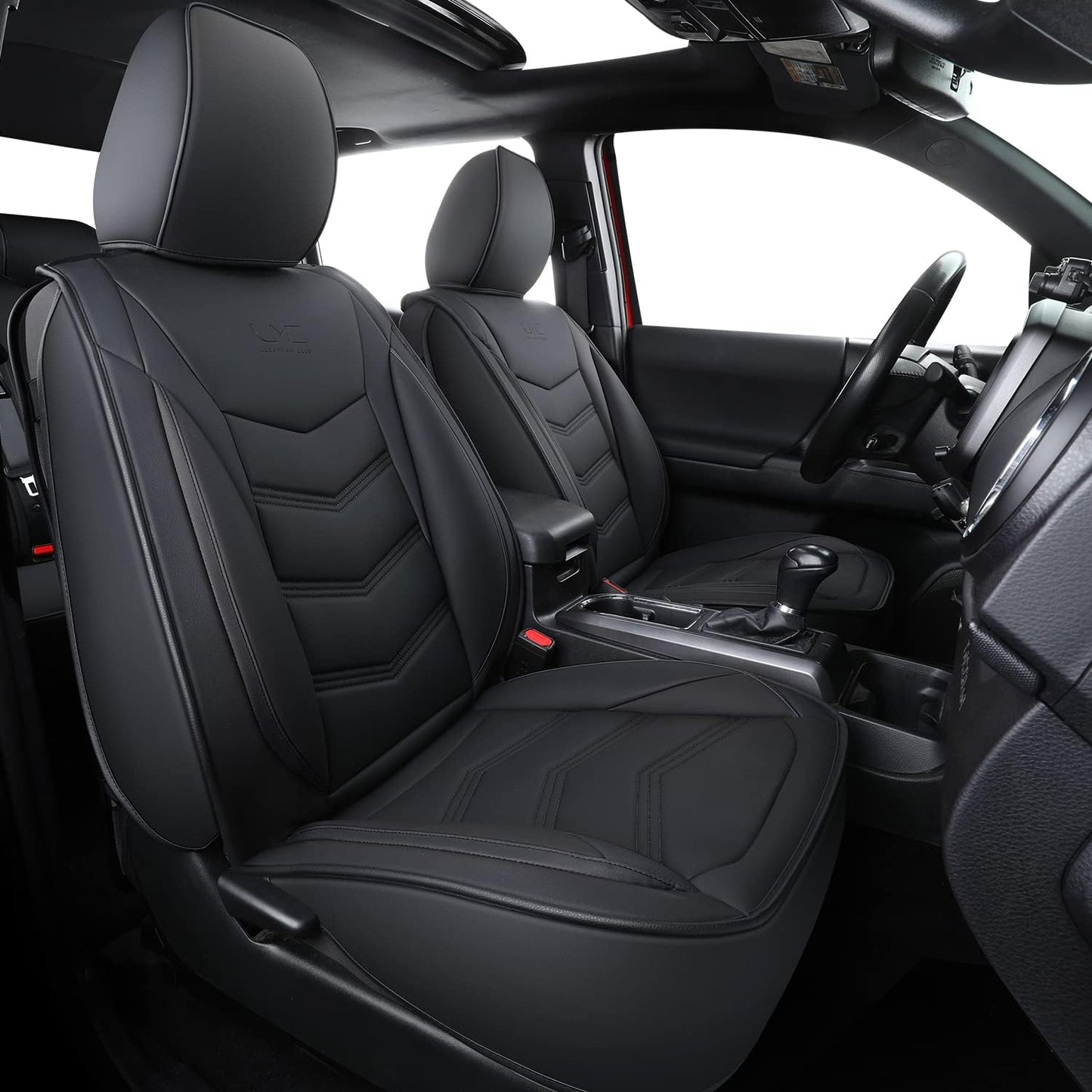 LUCKYMAN CLUB 2005-2023 Tacoma Seat Covers Full Set Waterproof leather for Tacoma Double/Crew Cab SR SR5 TRD Sport TRD Off-Road PreRunner Trims, with Waterproof Faux Leather All-enveloping, four seasons general, wear-resistant and scratch-resistant