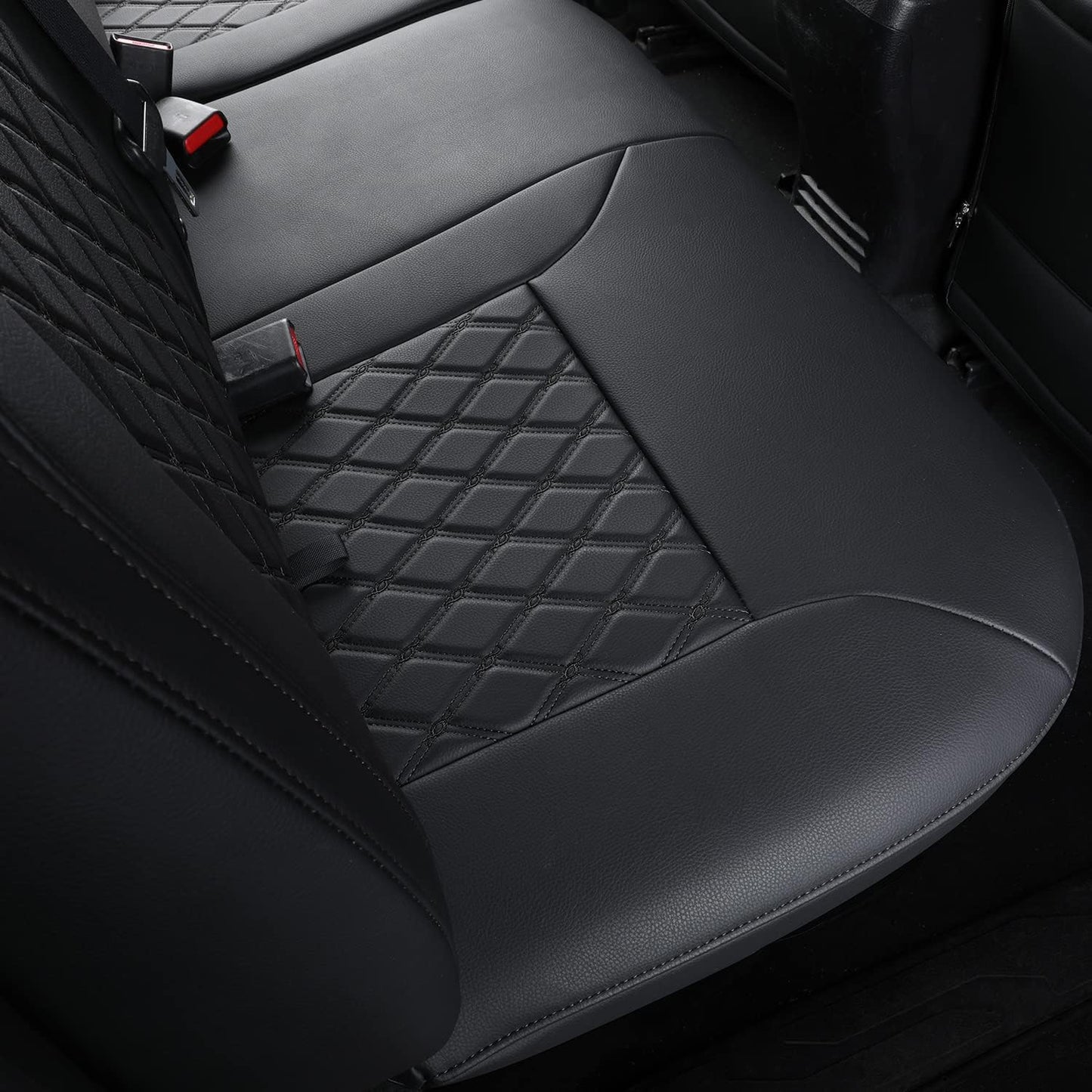 LUCKYMAN CLUB Tacoma Full-Set Seat Covers Fit Tacoma 2016 2017 2018 2019 2020 2021 2022 2023 Double/Crew Cab Only, with Faux Leather