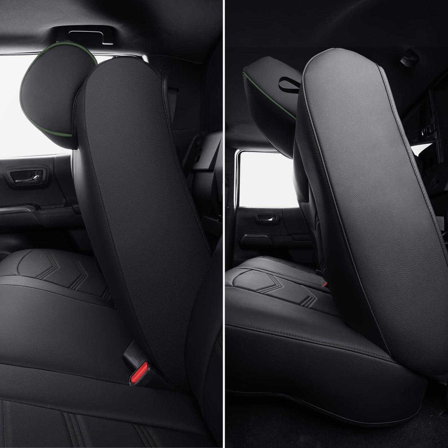 LUCKYMAN CLUB 2005-2023 Tacoma Seat Covers Full Set Waterproof leather for Tacoma Double/Crew Cab SR SR5 TRD Sport TRD Off-Road PreRunner Trims, with Waterproof Faux Leather All-enveloping, four seasons general, wear-resistant and scratch-resistant