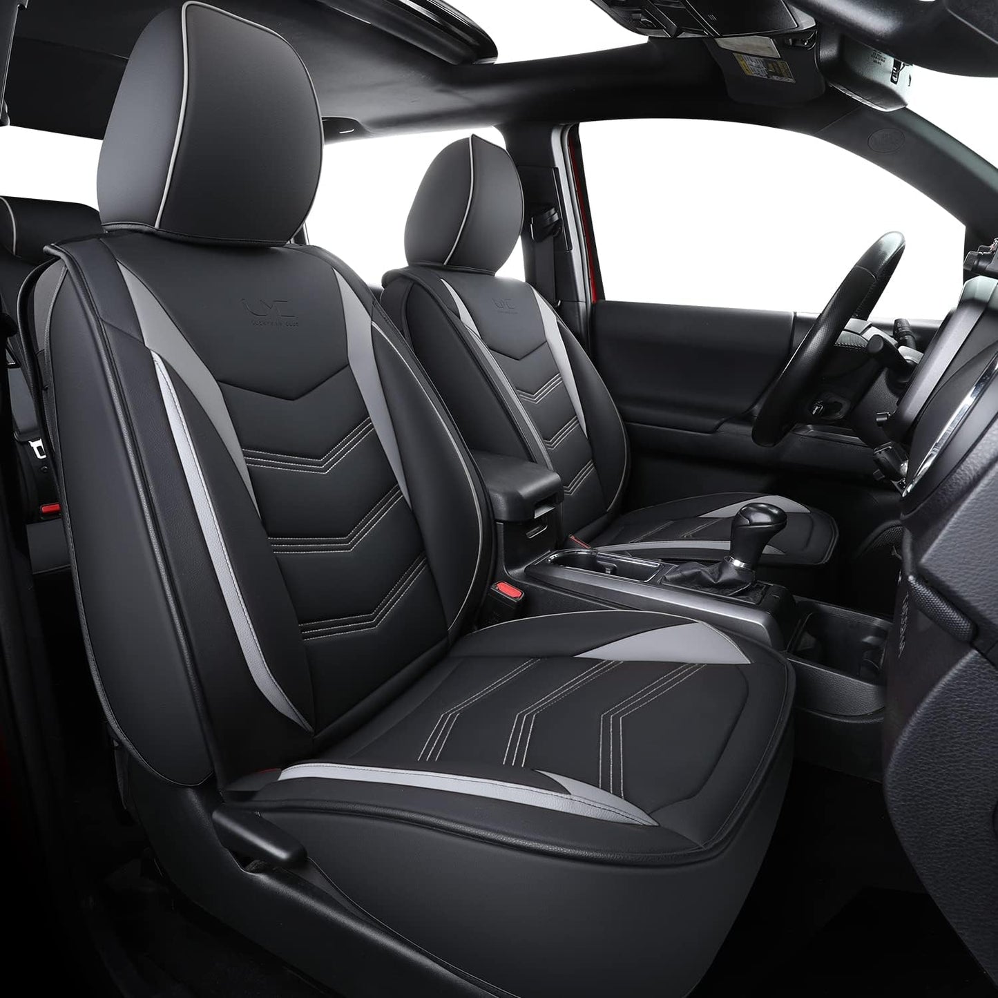LUCKYMAN CLUB 2005-2023 Tacoma Seat Covers Full Set Waterproof leather for Tacoma Double/Crew Cab SR SR5 TRD Sport TRD Off-Road PreRunner Trims, with Waterproof Faux Leather All-enveloping, four seasons general, wear-resistant and scratch-resistant