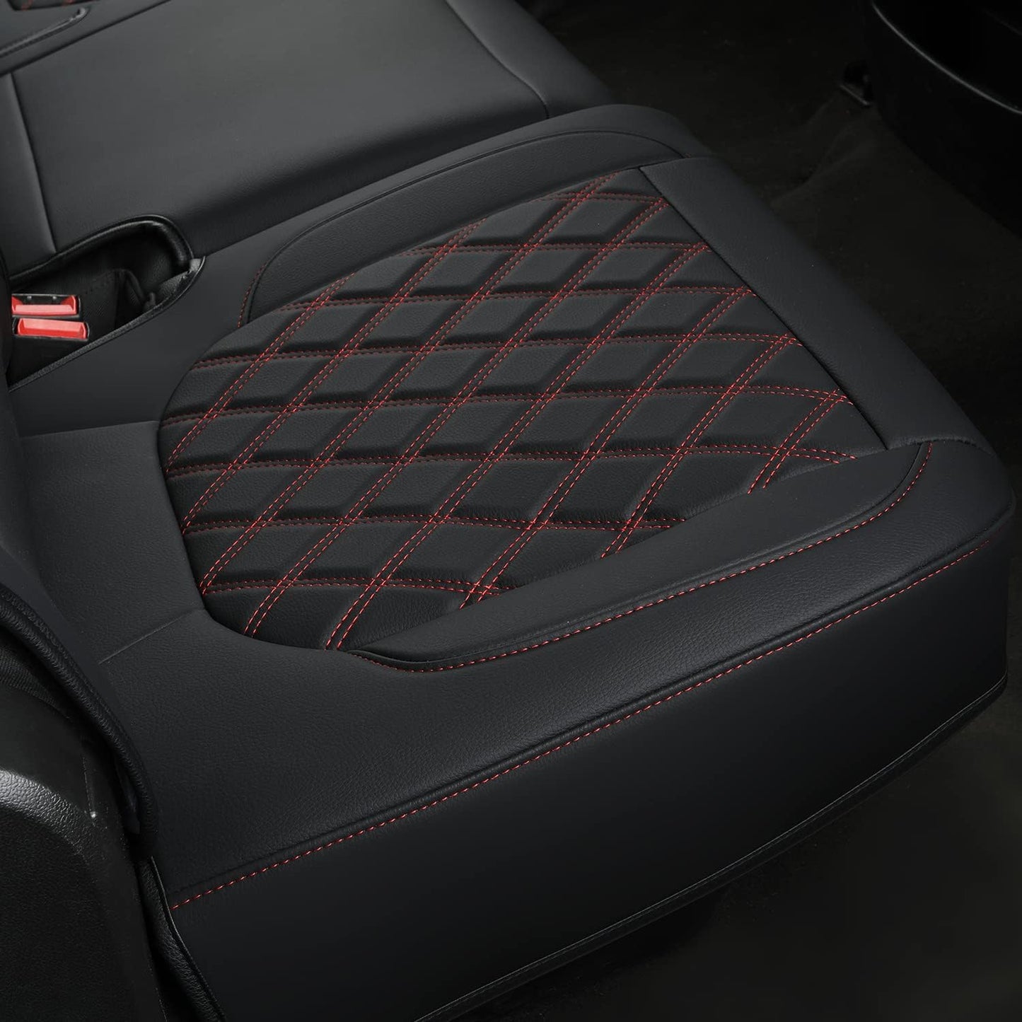 LUCKYMAN CLUB Silverado Seat Covers Full Set with Faux Leather, for 2014-2024 Chevy Silverado GMC Sierra 1500, 2020-2023 Silverado Sierra 2500HD 3500HD Crew Cab