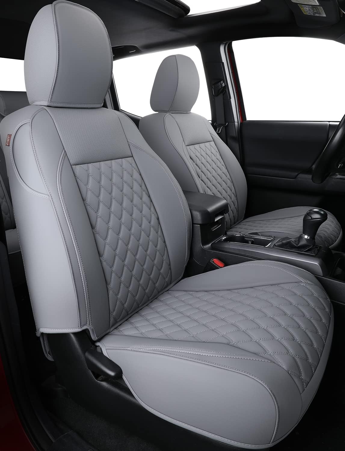 LUCKYMAN CLUB Tacoma Full-Set Seat Covers Fit Tacoma 2016 2017 2018 2019 2020 2021 2022 2023 Double/Crew Cab Only, with Faux Leather