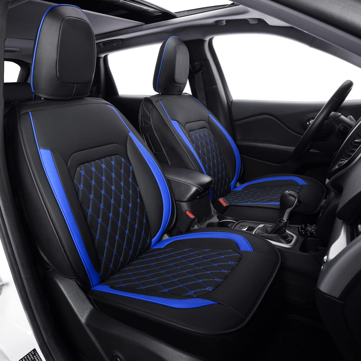 LUCKYMAN CLUB Jeep Cherokee Seat Covers fit for 2014-2023 Jeep Cherokee with Faux Leather All seasons are good Resist claw marks seat covers