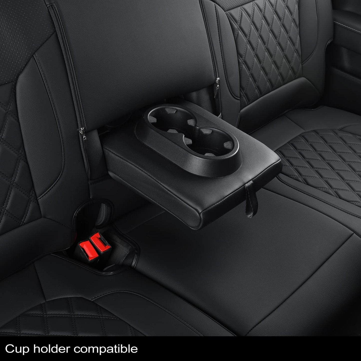 LUCKYMAN CLUB Silverado Seat Covers Full Set with Faux Leather, for 2014-2024 Chevy Silverado GMC Sierra 1500, 2020-2023 Silverado Sierra 2500HD 3500HD Crew Cab