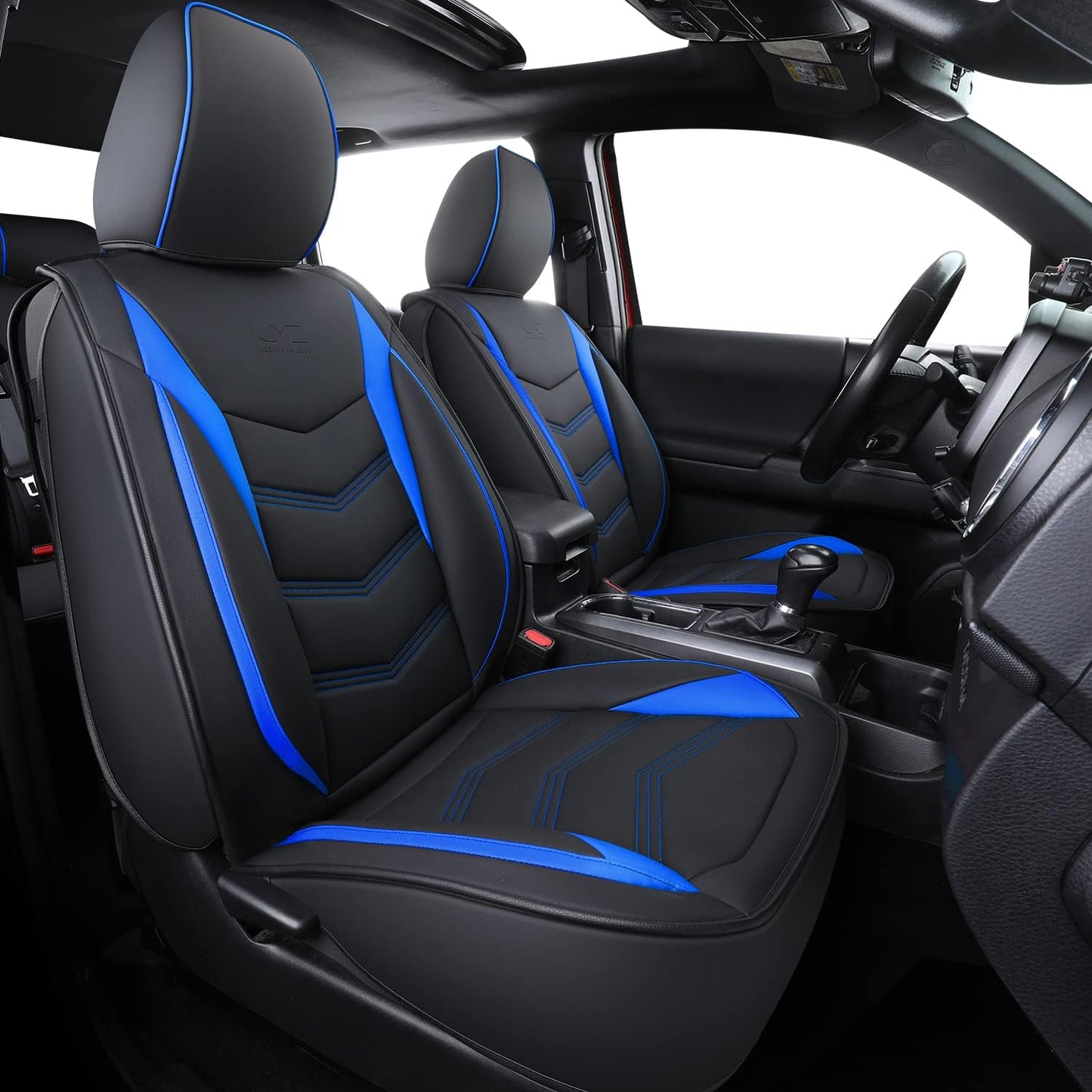 LUCKYMAN CLUB 2005-2023 Tacoma Seat Covers Full Set Waterproof leather for Tacoma Double/Crew Cab SR SR5 TRD Sport TRD Off-Road PreRunner Trims, with Waterproof Faux Leather All-enveloping, four seasons general, wear-resistant and scratch-resistant