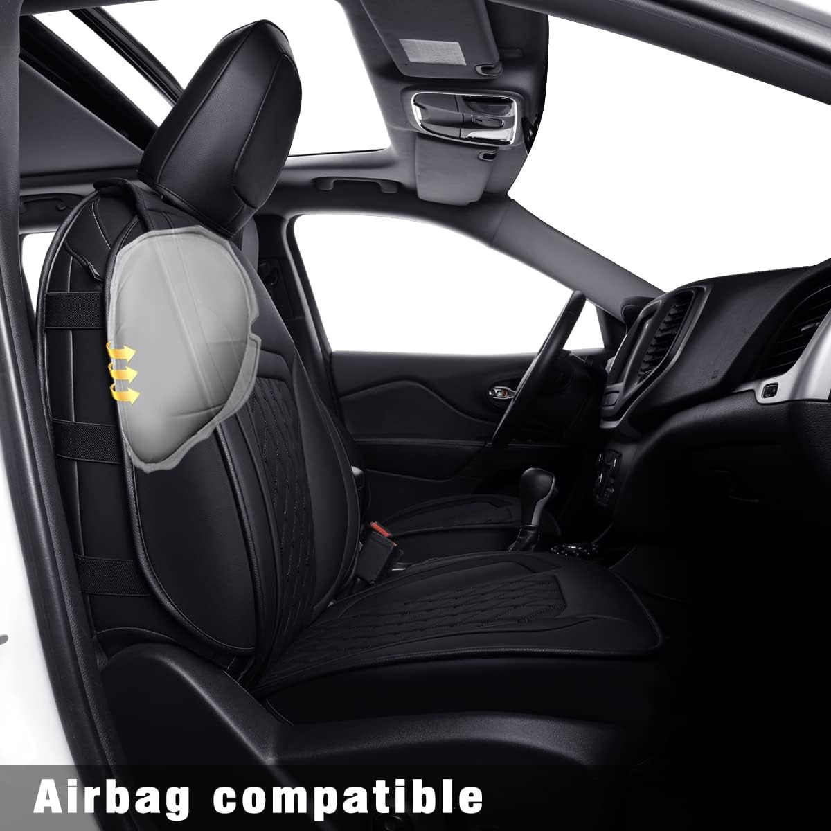 LUCKYMAN CLUB Jeep Cherokee Seat Covers fit for 2014-2023 Jeep Cherokee with Faux Leather All seasons are good Resist claw marks seat covers