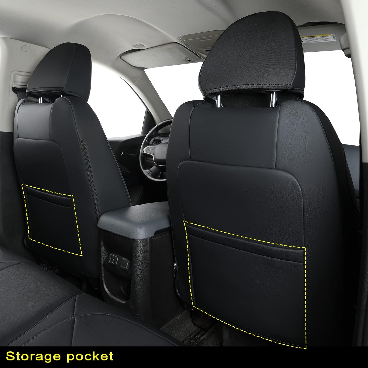 LUCKYMAN CLUB Chevy Colorado Seat Covers Full Set,fit for 2015-2022 Colorado Canyon Crew Cab Z71 LT ZR2 Work Truck with Water Proof Faux Leather