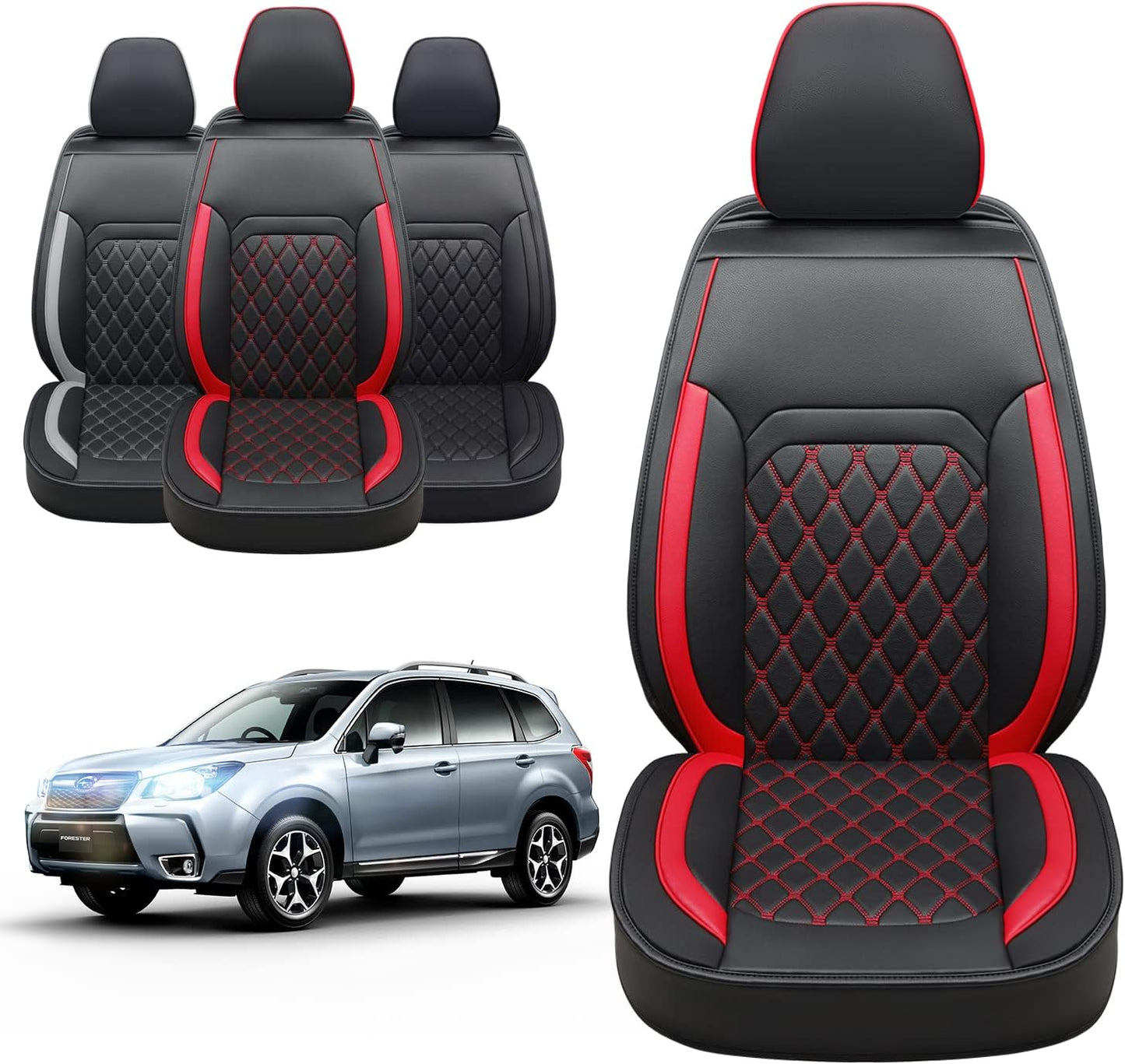 LUCKYMAN CLUB 2014-2024 Subaru/Forester Outback Custom Seat Covers Accessories Full Set Fit Premium Sport Wilderness Limited Touring Base with Waterproof FauxLeather