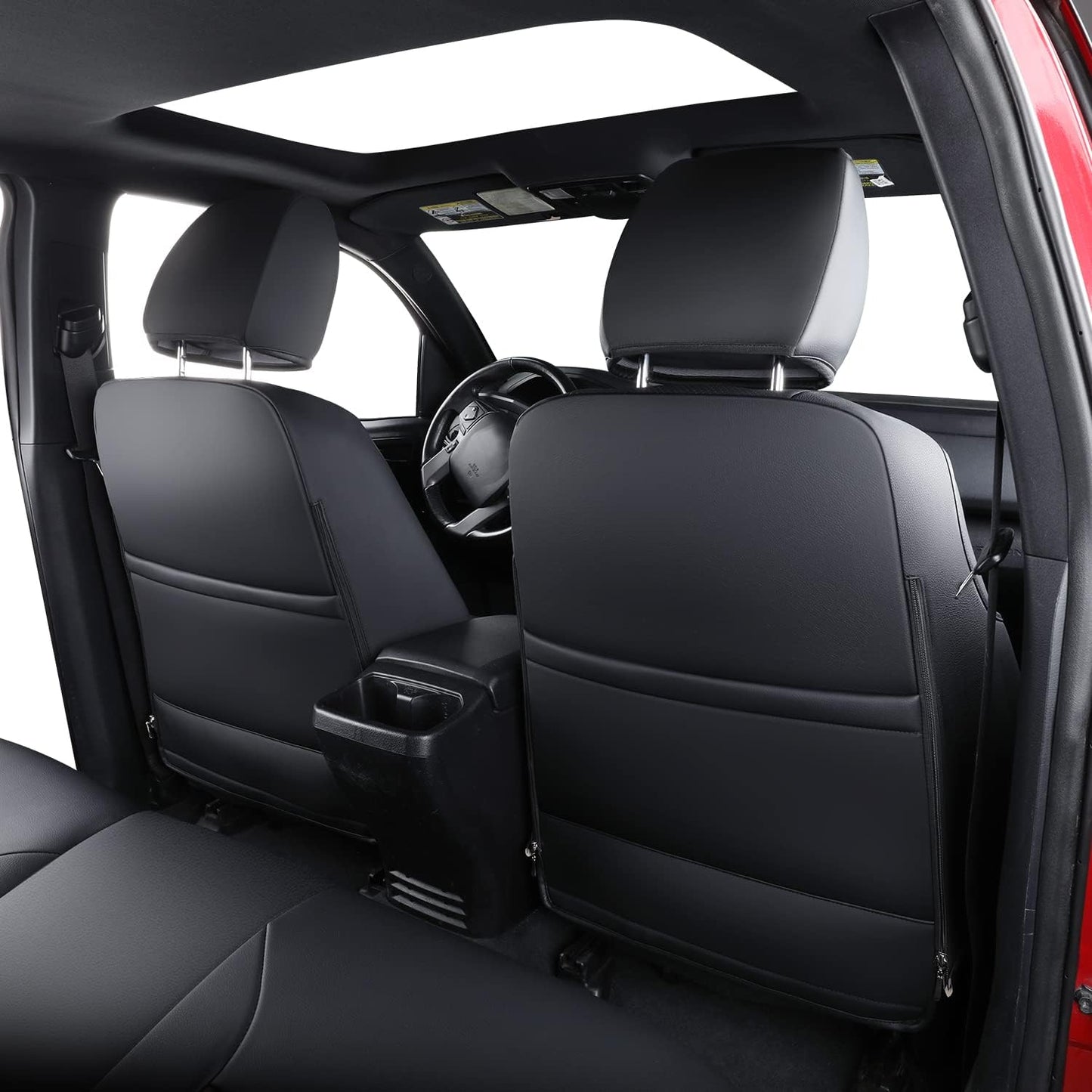 LUCKYMAN CLUB Tacoma Full-Set Seat Covers Fit Tacoma 2016 2017 2018 2019 2020 2021 2022 2023 Double/Crew Cab Only, with Faux Leather