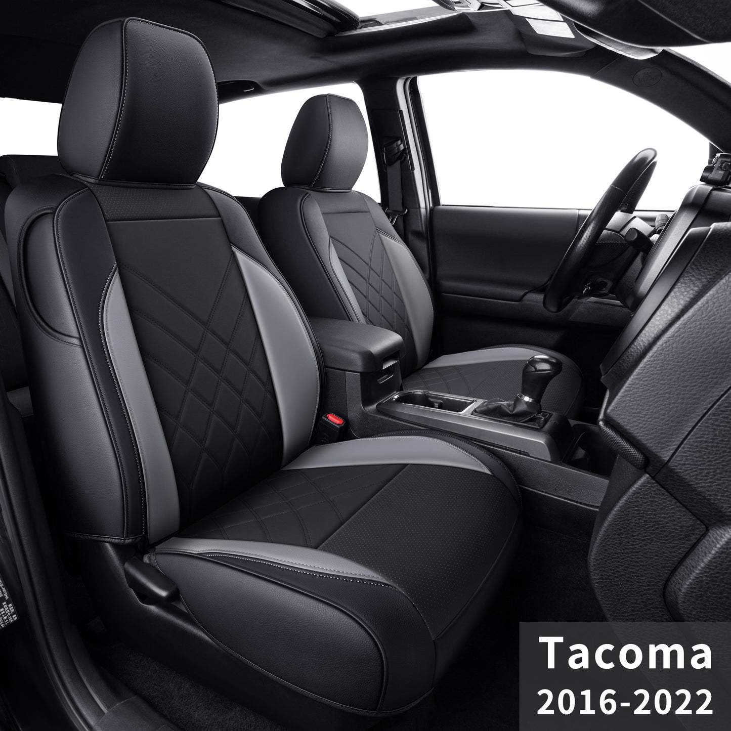 LUCKYMAN CLUB Tacoma Full Seat Covers, suitable for Tacoma 2016-2023 Seat covers for five persons double cab, artificial leather, four seasons available, breathable and comfortable