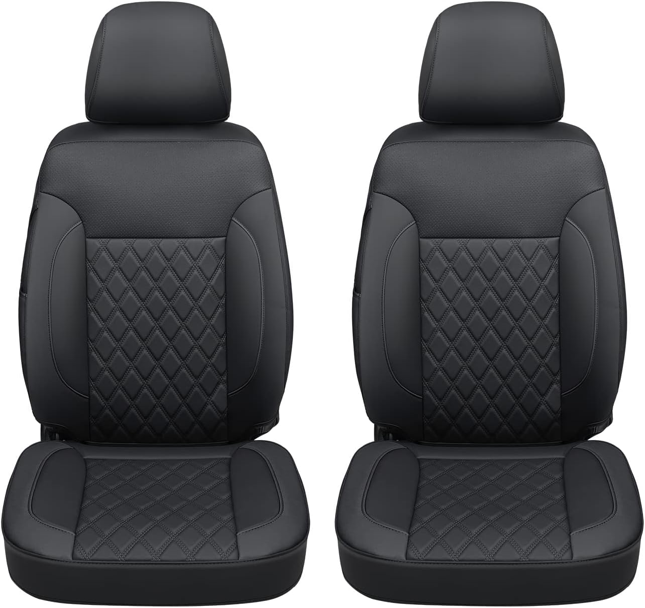 LUCKYMAN CLUB Silverado Seat Covers Full Set with Faux Leather, for 2014-2024 Chevy Silverado GMC Sierra 1500, 2020-2023 Silverado Sierra 2500HD 3500HD Crew Cab
